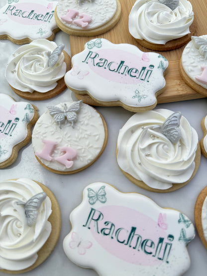 Butterfly fondant and print birthday set/ 2 dozen