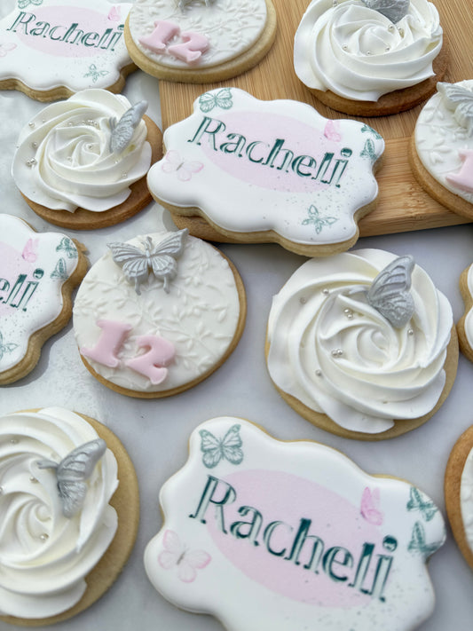 Butterfly fondant and print birthday set/ 2 dozen