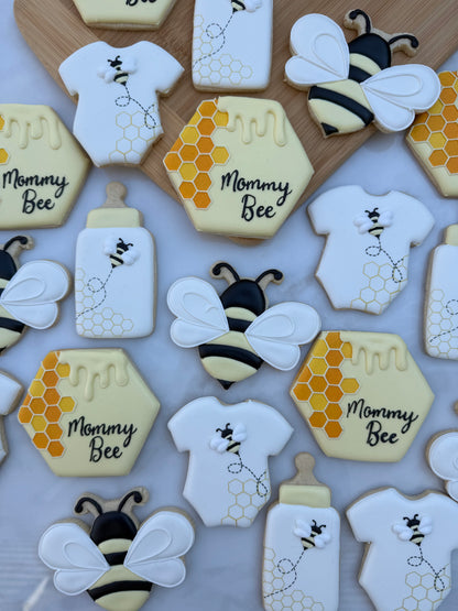 Bumble Bee themed baby cookies/ 2 Dozen