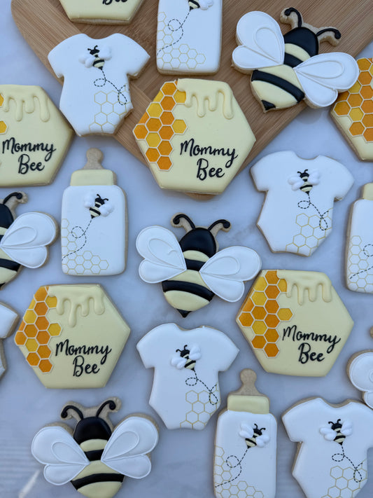Bumble Bee themed baby cookies/ 2 Dozen
