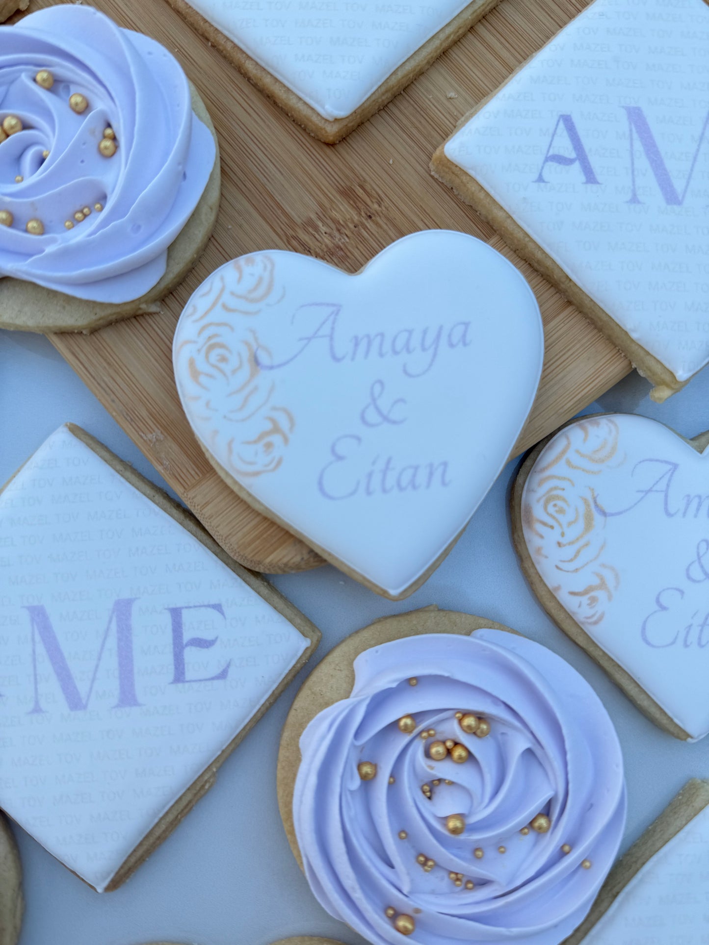 Monogram/rose engagement set/ 2 dozen