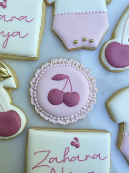 Cherry themed birthday cookies/ 2 dozen