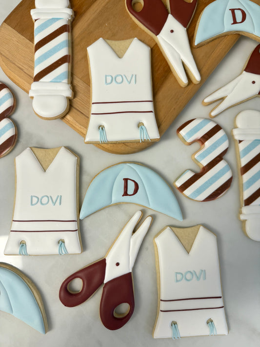 Barber upsherin themed cookies - 2 dozen