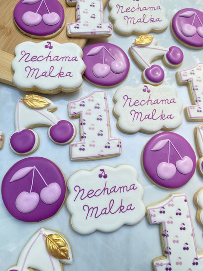 Cherry themed birthday cookies/ 2 Dozen