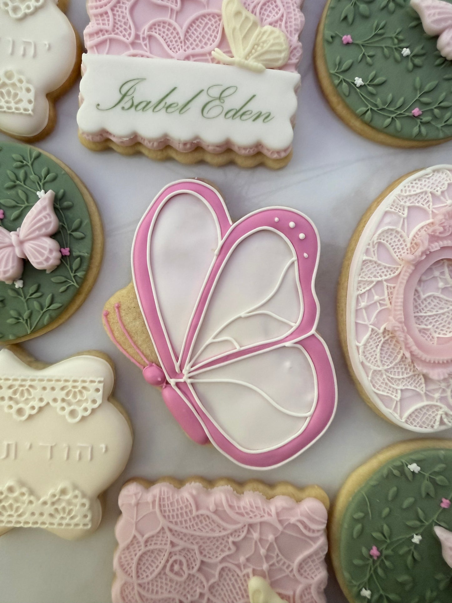 Whimsical butterfly lace cookie set/ 30 cookies