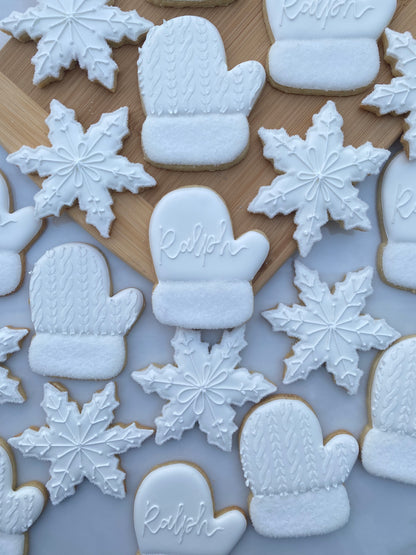 Snow themed cookies/ 2 Dozen