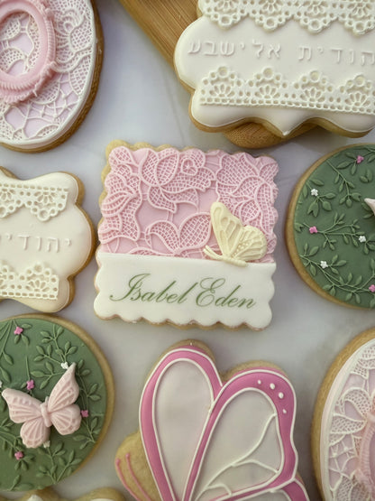 Whimsical butterfly lace cookie set/ 30 cookies