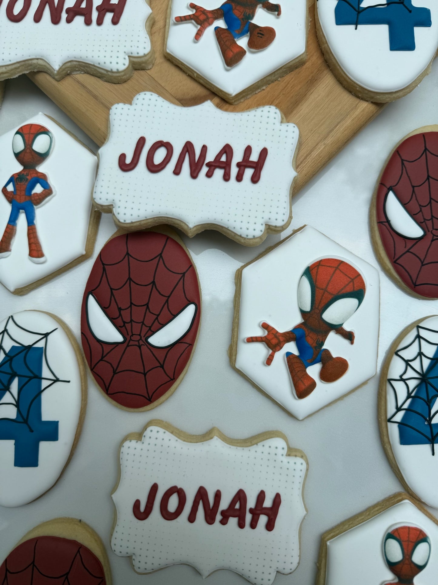 Spiderman themed birthday cookies / 2 dozen