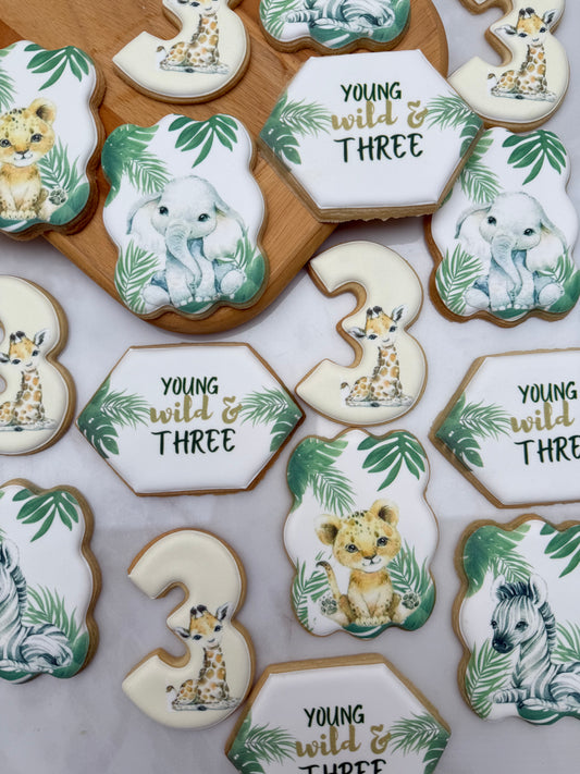 Safari birthday themed cookies  - 2 dozen