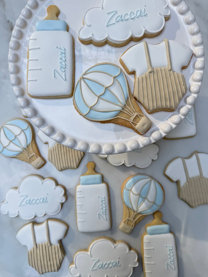 Hot air balloon cloud baby cookies/ 2 dozen