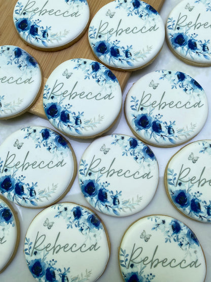 Floral name cookies printed/ 1 dozen