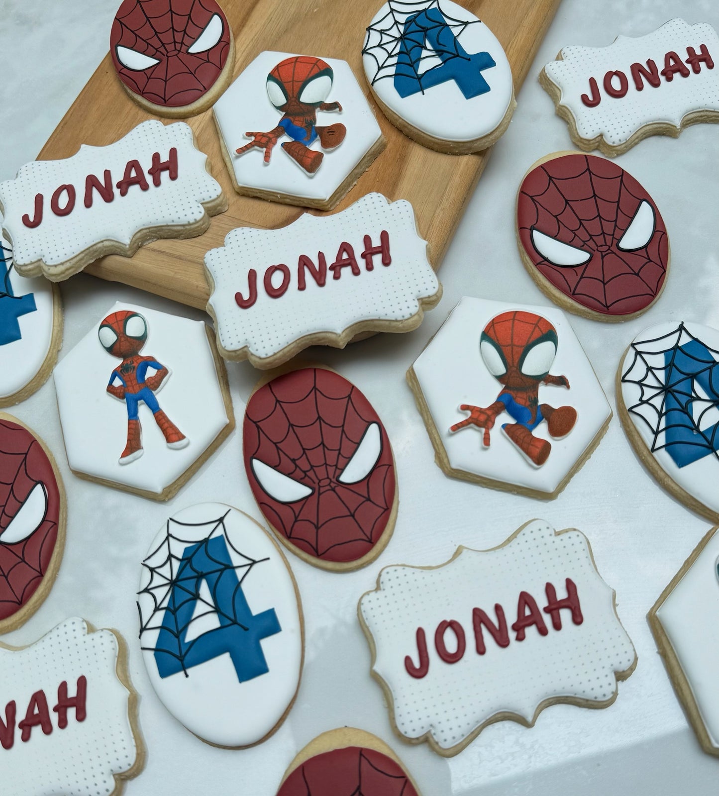 Spiderman themed birthday cookies / 2 dozen