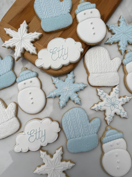 Snow theme cookie set - 2 dozen
