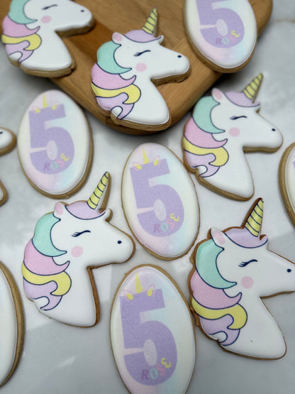 Unicorn birthday cookies/ 1 Dozen