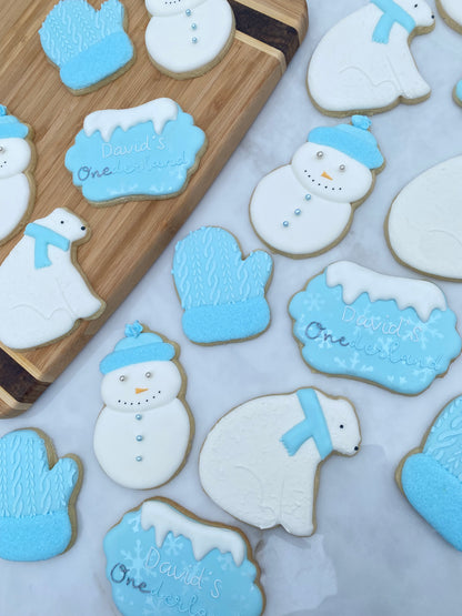 Onederland themed snow cookies/ 2 Dozen