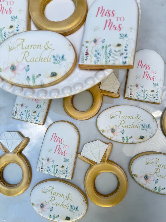 Bridal shower floral cookies/ 2 Dozen