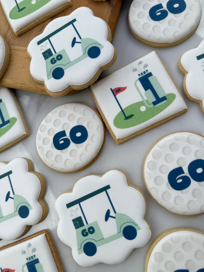 Golf cookie set printed - 1 dozen