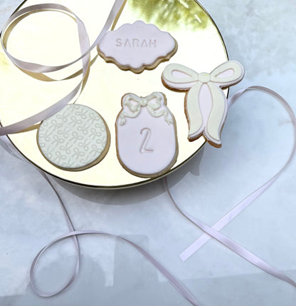 Bow fondant birthday set/ 2 Dozen