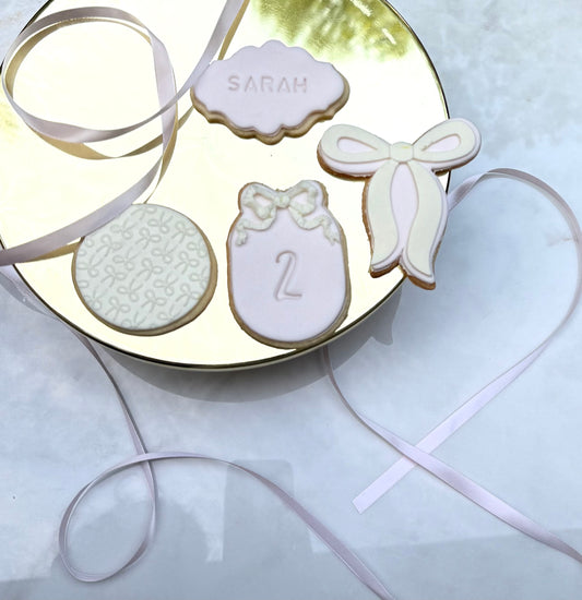 Bow fondant birthday set/ 2 Dozen