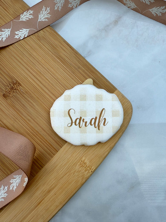 Thanksgiving place card cookie