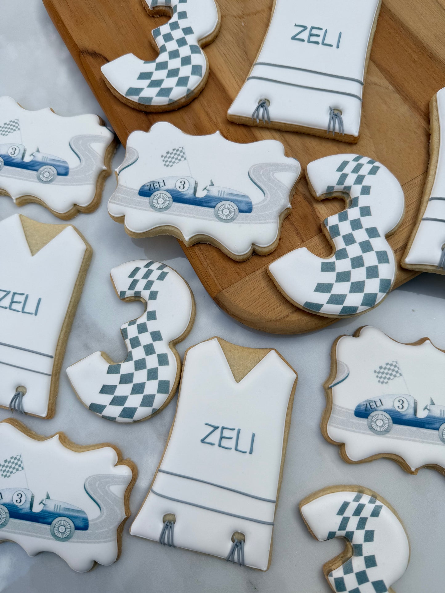 Race car upsherin printed set-1 dozen