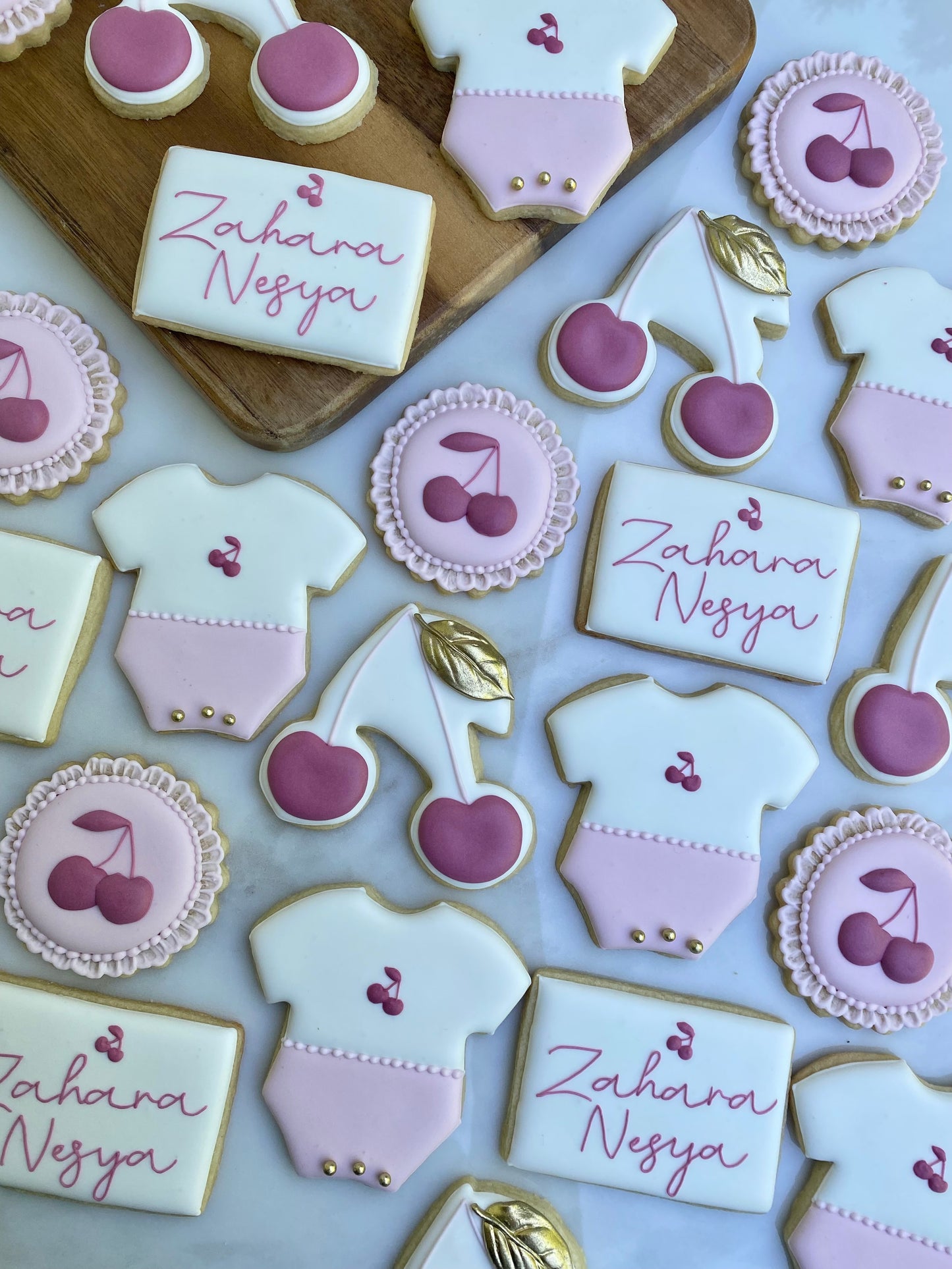 Cherry themed birthday cookies/ 2 dozen