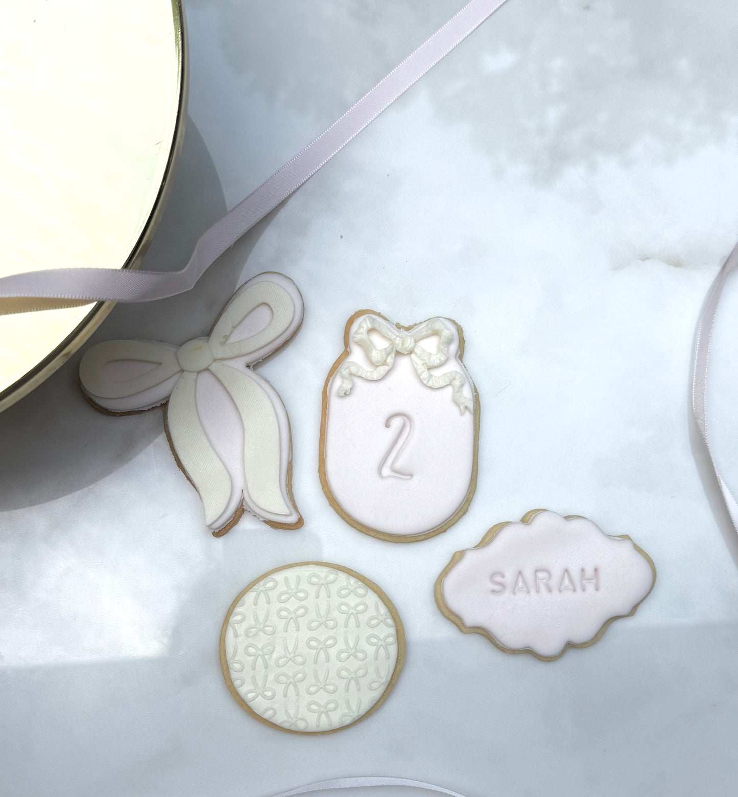 Bow fondant birthday set/ 2 Dozen