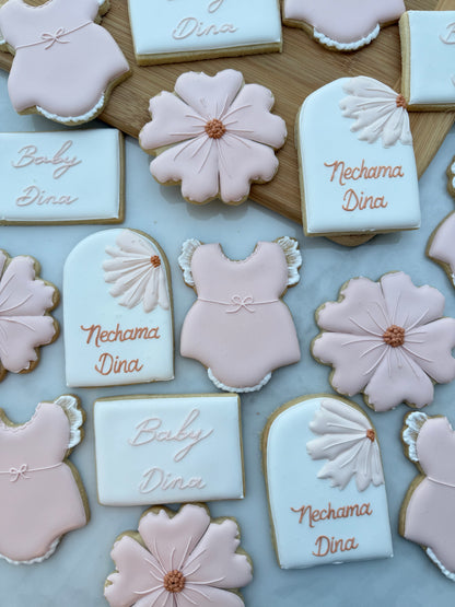 Floral detailed baby cookies/ 2 dozen
