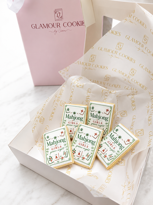 Girls game night Mahjong cookies- Box of 5 (original)￼
