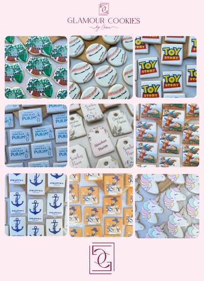 Custom Purim printed cookies