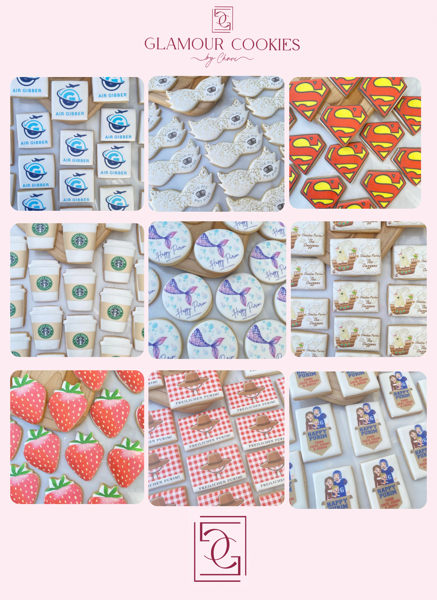 Custom Purim printed cookies