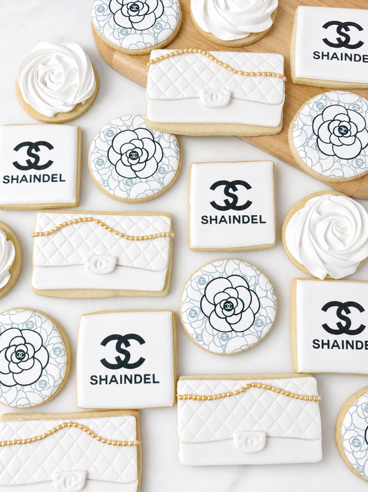 Chanel inspired birthday cookies/ 2 dozen