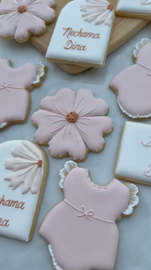Floral detailed baby cookies/ 2 dozen