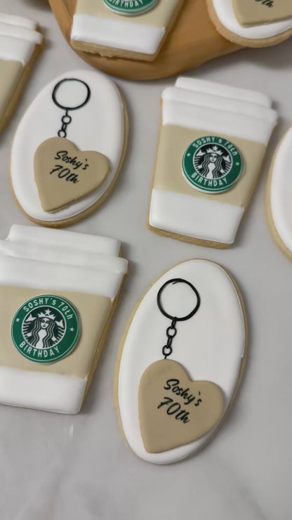 Starbucks themed cookies - 2 dozen
