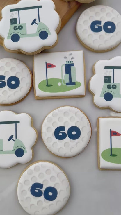 Golf cookie set printed - 1 dozen