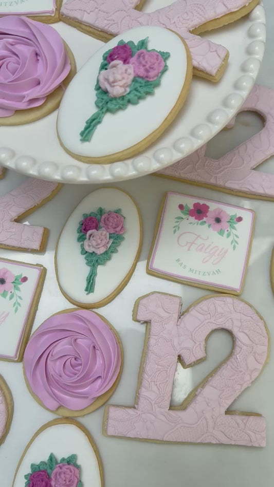 Floral birthday cookies/ 2 Dozen