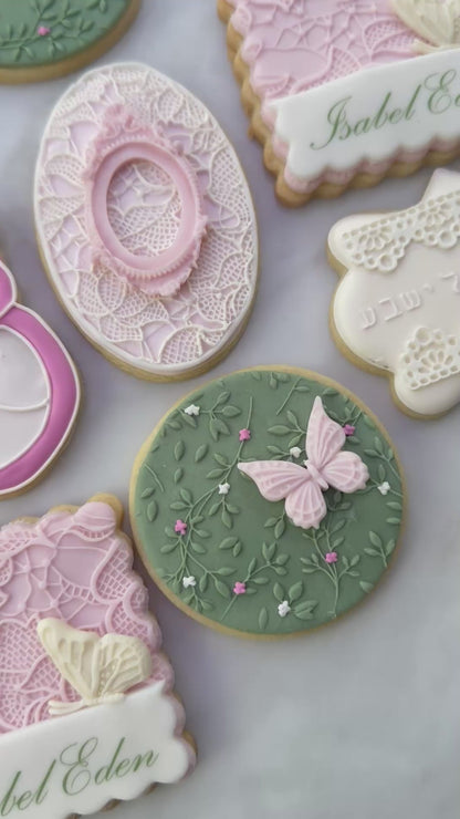 Whimsical butterfly lace cookie set/ 30 cookies