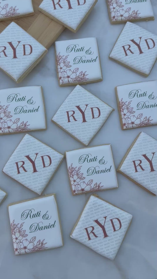 Monogram and name engagement set/ 1 dozen