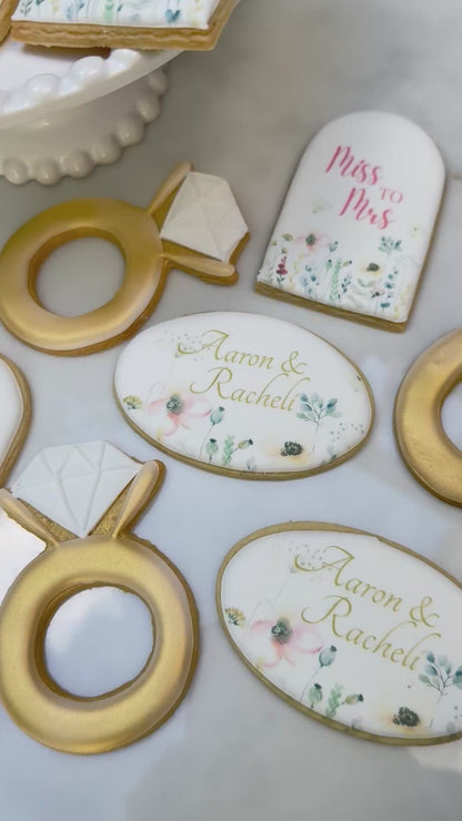 Bridal shower floral cookies/ 2 Dozen