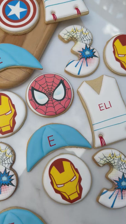 Spiderman upsherin themed cookies - 2 dozen