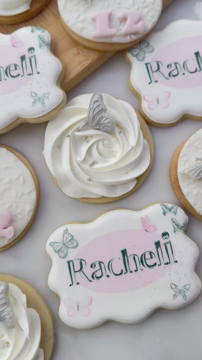 Butterfly fondant and print birthday set/ 2 dozen